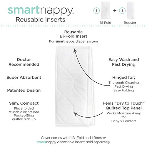 Malha de algodão SmartNappy por Baby Amazing, NextGen Hybrid Ploth Filous Cover + 1 inserção reutilizável bi-dobrada