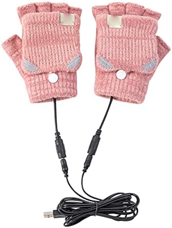 Luvas para os dedos carregando luvas quentes USB para homens luvas de inverno Mulheres meio aquecidas e luvas de trabalho