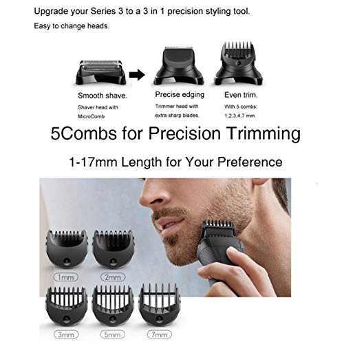 Shaver Trimmer Head Shaver Electric Barba Trimmer Head Compatible, 5pcs Guia de pente de pente de apartamento Substituição