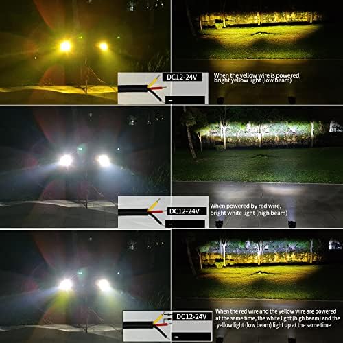 Szdystar LED motocicleta acionando luzes de neblina faróis de motocicleta Dupla cor âmbar/branco 2pcs 2.6 polegadas