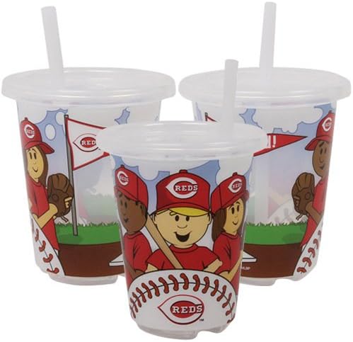 MLB Cincinnati Reds Baby Fanatic Sip n Go Cups, pacote de 3