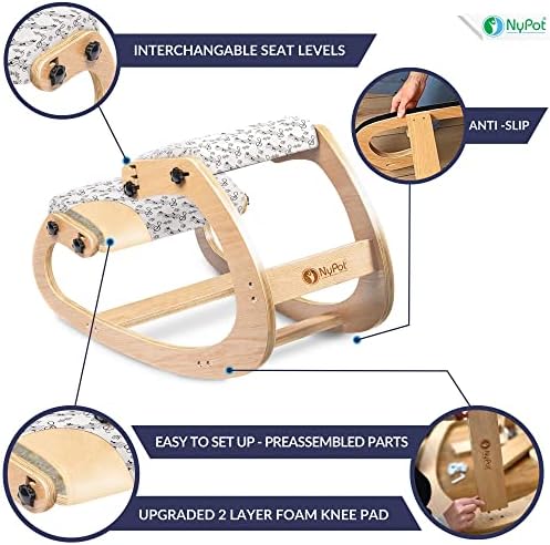 Cadeira de ajoelhamento ergonômico nypot - cadeira de joelho ajustável - cadeira de madeira para alívio da dor nas costas -