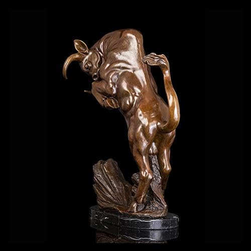 Yfqhdd Grande Estátua de Bull Bronze Bronze Bronze Bronze Classificação de Bronze Carregando Bull Animal Sculpture Office