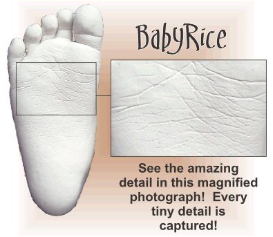 Babyrice Baby Casting Kit / 11.5x8.5 Frame de efeito de faia / montagem preta de 3 orifícios / backing preto / tinta prateada