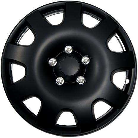 TuningPros WC-16-502-B de 16 polegadas Pop on Type Type Caps Hubcaps Melhor capa da pele do conjunto preto fosco de 4