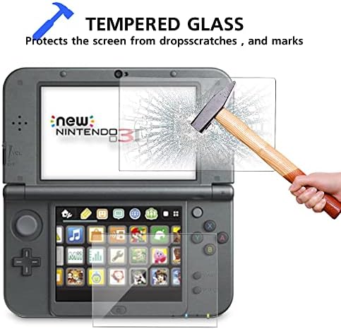 Novo Protetor de tela XL 3DS, LCD superior de vidro temperado para tela superior e HD Clear Crystal Pet Film Compatible