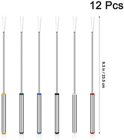 Pão de pão queijo de aço inoxidável Fndaks Forks Conjunto: 12pcs 24cm Skewer Stands Cheek Forks Chocolate Fondue Forks: queijo