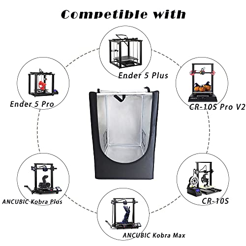 Gabinete de impressora 3D, gabinete quente da impressora 3D à prova de pó à prova de fogo, cobertura protetora para Ender 5 Pro/Plus/Cr-10S