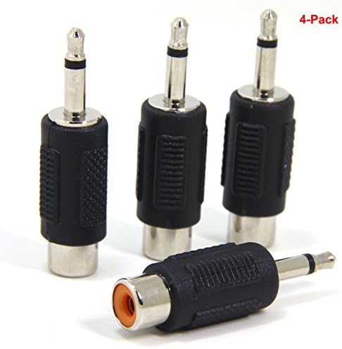 Ancable 4-Pack 3,5mm 1/8 TS Mono Macho para RCA Couplador de conector do adaptador feminino