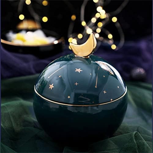 Mmllzel Creative Starry Sky Candy Storage Jar Cerâmica Crafões Multifuncionais de Cinzento com Lid's Houseads Bandos Cerâmica
