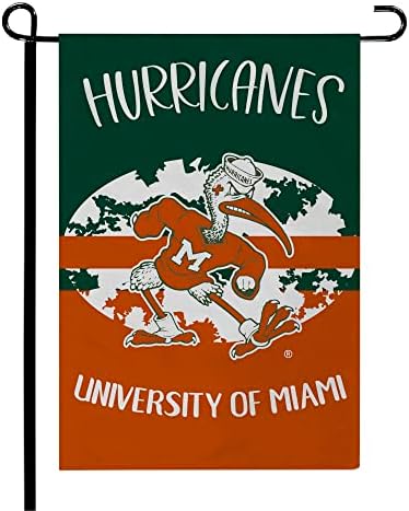Fanmats 34988 Miami Hurricanes Bandeira de jardim elegante 12 x18