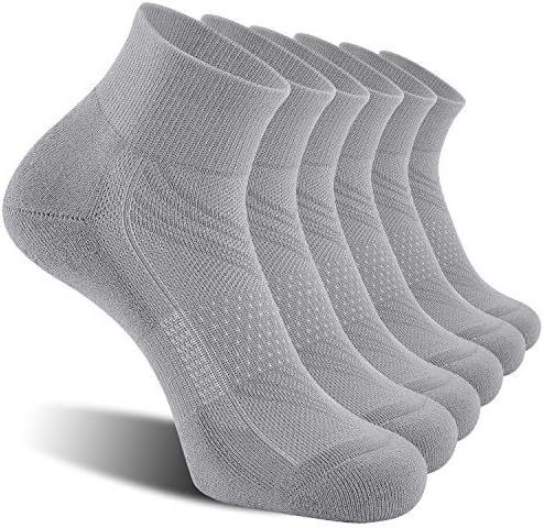 Celersport 6 pacote meias de tornozelo masculino com almofada, meias esportivas de corrida atlética