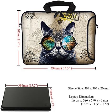 MEFFORT INC 15 15,6 INCELHO Laptop de neoprene Manga com bolso lateral extra, alça de transporte macio e alça de ombro