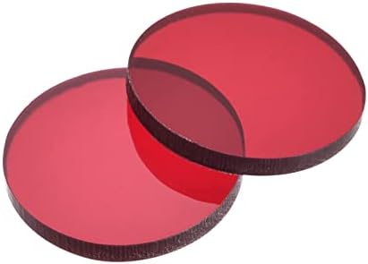 Meccanixity 20mm Bases de modelo em miniatura redonda, base circular de 2,5 mm de espessura, pacote vermelho transparente