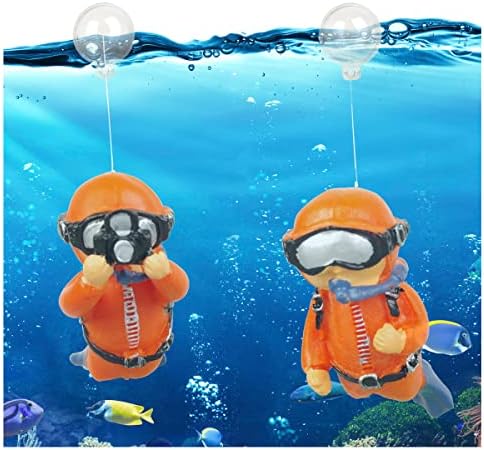 Zuofang 2pcs Decorações flutuantes de aquário, decoração de pequenos tanques de peixes, brinquedos de peixe betta