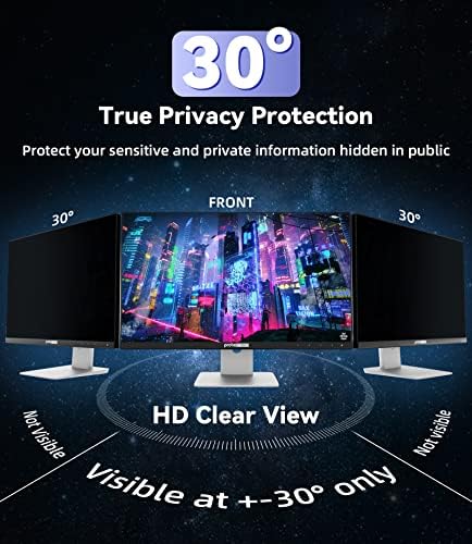 [2 pacote] Filtro de tela de privacidade de 23,8 polegadas para o monitor de computador de 16: 9 Widescreen, proteção removível