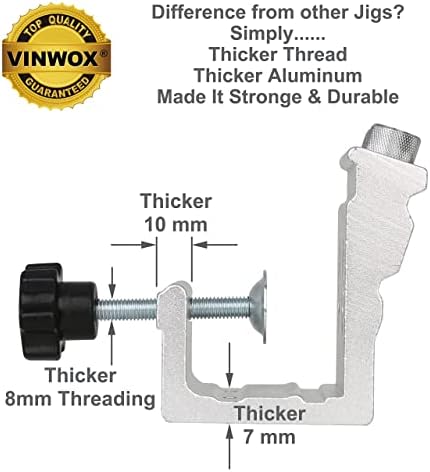 Vinwox 31 PCS Pocket Hole Jig Ferramentas de madeira ajustável com broca de etapa e parafusos e bits Robertson, molduras para uma