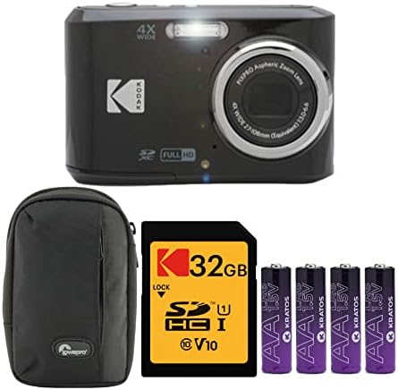 Kodak Pixpro FZ45 Friendly Zoom Digital Camera pacote com estojo de câmera, cartão de memória e baterias alcalinas
