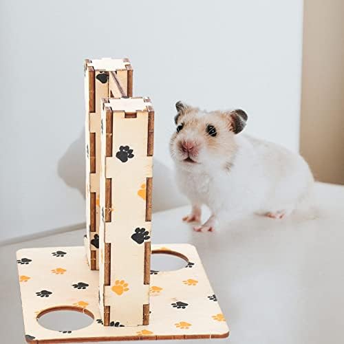 Ipetboom Pet Supplies Pet Supplies 2Pcs Hamster Ladder Maze Toy Small Pets Wood Hideout Play Hut Animal Habitat House