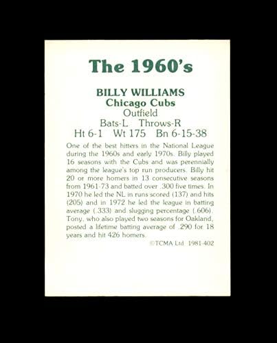 Billy Williams assinou a mão de 1981 TCMA 60's Chicago Cubs Autograph