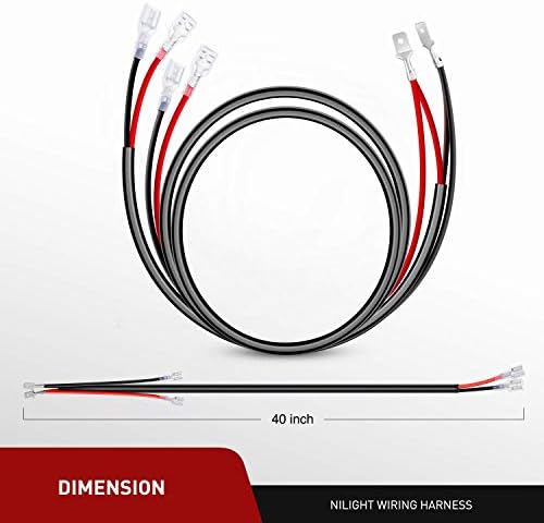 Nilight 2pcs 16 AWG Kit de extensão de cheiro de fiação - chicote de chumbo Help 1 para conectar 2 barra de luz LED