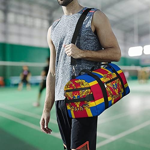 Dardania Flag Gym Bag Bag Bag Duffel Bag com compartimento de sapatos para férias de esportes para Weekender