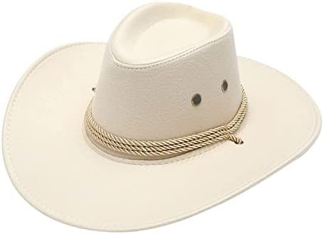 Adulto casual sólido verão de moda ocidental cowboy chapéu de sol ampla viagem solar chap de capa de cowboy de colar