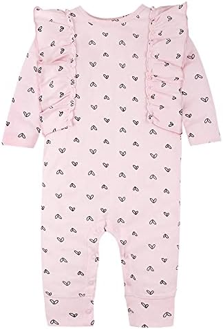 Lamaze Baby Organic Baby Girls Puracão orgânico puro, 1 peça Coverall, macacão de manga longa com calças compridas, 1 pacote