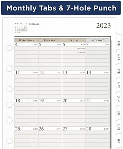 AT-A-GLANCE 2023 Planejador mensal RECILL, 87229 DIA, 5-1/2 x 8-1/2, tamanho 4, tamanho da mesa, blocos diários governados,