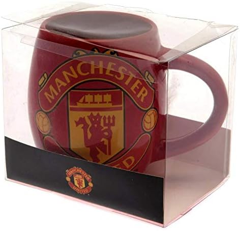 Caneca da banheira de chá do Manchester United FC - caneca vermelha com a crista do MUFC na frente. Caneca grande, mantém mais de