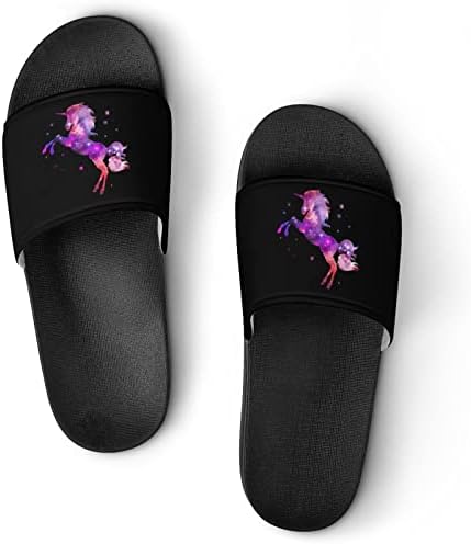 Sandálias de unicórnio Starry House não deslizam chinelos de dedo do pé para massagem Banho