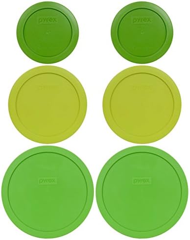 Pyrex 7201-PC Edamame Green 4 Cup e 7200-PC Green Green 2 xícara de tampas de armazenamento de plástico, feitas nos EUA