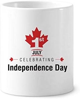 Canadá Independence Day Maple Leaf Bandro da escova de dentes caneta caneca cupão de cerâmica