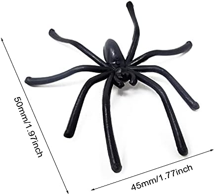 Honbay 120pcs plástico falsa Spider Spider piadas de adereços Toys for Prank Halloween Party Home Decoration