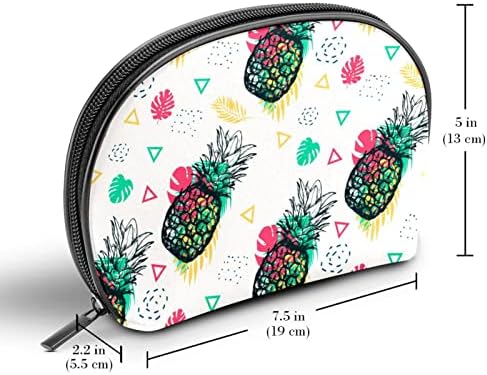 Bolsa de maquiagem tbouobt bolsa de bolsa cosmética bolsa bolsa com zíper, frutas tropicais de abacaxi moderno desenho animado