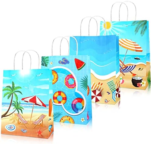 Howaf 12 PCs Summer Summer Beach Party Gift Sacors, Sacos com temas com temas do Havaí com alças para suprimentos de férias