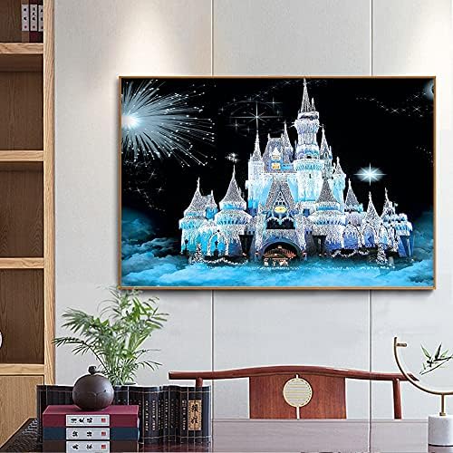 Kits de pintura de diamante 5D DIY para adultos Iniciantes para crianças, Castelo de gelo Special Shape Partial Drill Brill Crystal Strass Pintura com Diamonds Art Craft Para Gre presente de decoração de parede para casa para crianças para o Dia da Criança 16 × 12