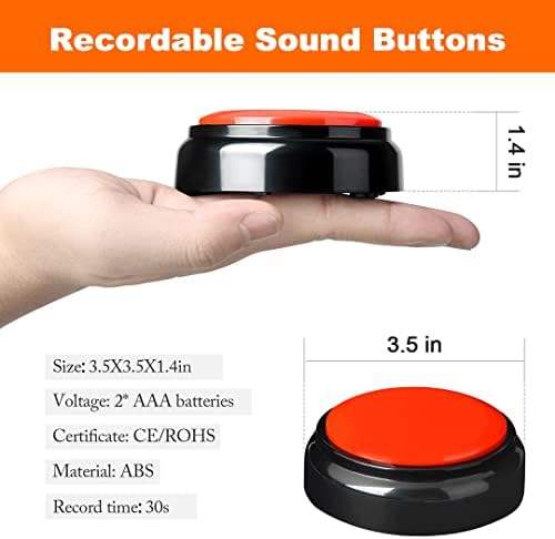 Botão de botão de button de button gravado dauh botões de cachorro para comunicação 30 segundos Botão fácil para treinamento