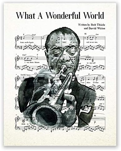 Louis Armstrong Poster // Jazz Music Sheet Wall Art Retrato // Decoração de casa Impressão // obra de arte preta e branca // lenda