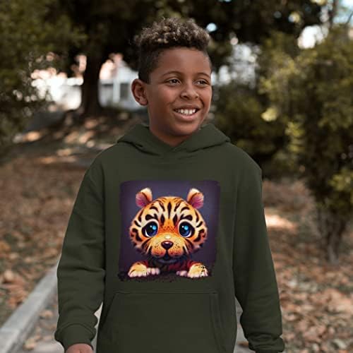 Hoodie de lã de esponja de Tiger Kids