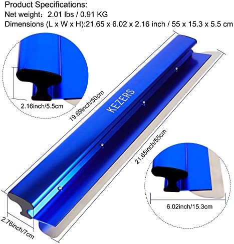 Lâmina de desnatação de kezers, lâmina de aço inoxidável de 0,3 mm, faca de drywall de suavização e knockdown, alumínio extrudado, tábua