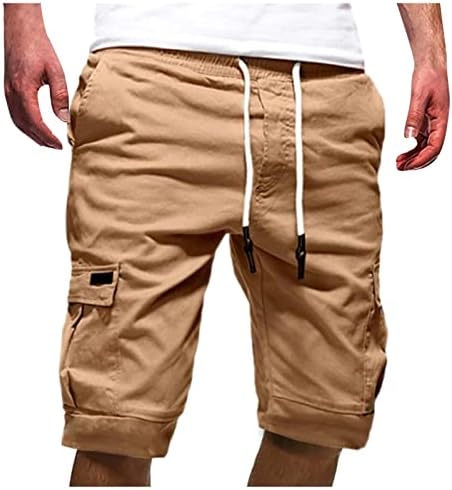 Shorts masculinos de wenkomg1, shorts de carga sólidos com vários bolsos de carga militares de baús de combate elásticas ao