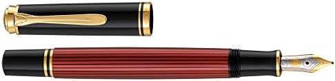 Pelikan Premium M600 EF Fountain Pen Color pluma preto/vermelho
