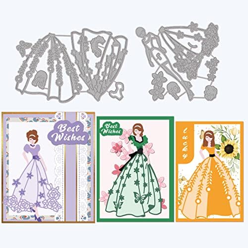 Globleland Moda Mulher Modelo de Reposição Lady Carbona Die Cuts Dress Flower Die Cut para Scrapbooking Cartão Diy Diy Craft Decoration