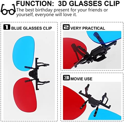 Óculos de sol 3d de óculos 3D mobestech Óculos de sol 2pcs clipe azul vermelho- óculos de computador anti-brilho