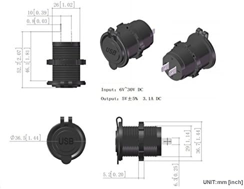 CLLENA DUPO USB SOCKET SOCKET POWERLET 1A & 2.1A PAR