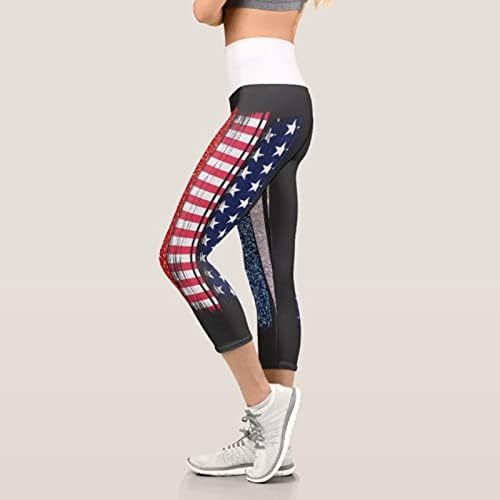 Calcinha yuhaotin para mulheres tênis de tanga feminina impressão costumeira EUA rodando bandeira cortada calça calças americanas