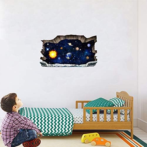 3 PCs Universo adesivos de parede 3D Planet Galaxy Space Space Nove Planeta Decalques Decalques Decorações Murais Arte da parede