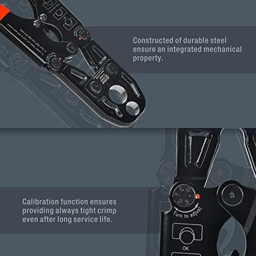 Ferramenta de crimpagem PEX dupla para 1/2 e 3/4. Em anéis de cobre com ferramenta de remoção de anel de cobre para instalação ASTM
