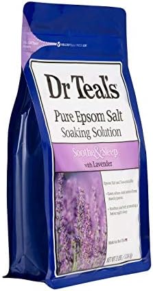 Dr. Teal Epsom Salt Bath Combo 4-Pack, pré e pós-treino com sulfato de magnésio e mentol, e acalme e sono com lavanda